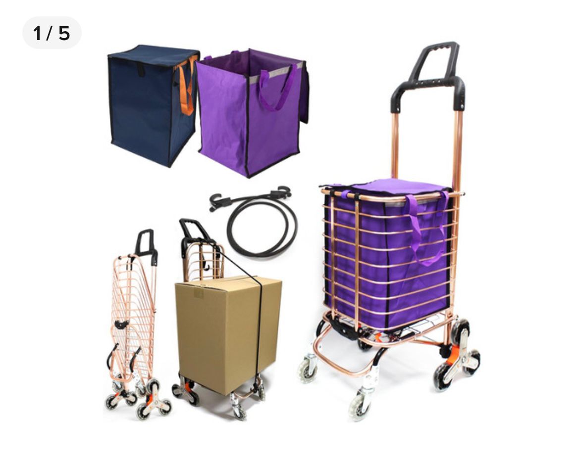 CARRITO DE COMPRAS PLEGABLE MULTIUSOS,  Subir escaleras