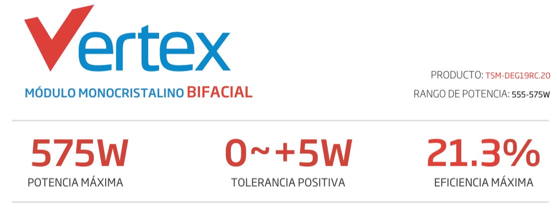 Trina Solar -AgiS 555 - 575  W Bifacial Monocristalino